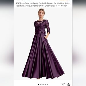 New Women's Size 8 Purple Gown, Mother Of The Bride Or Groom